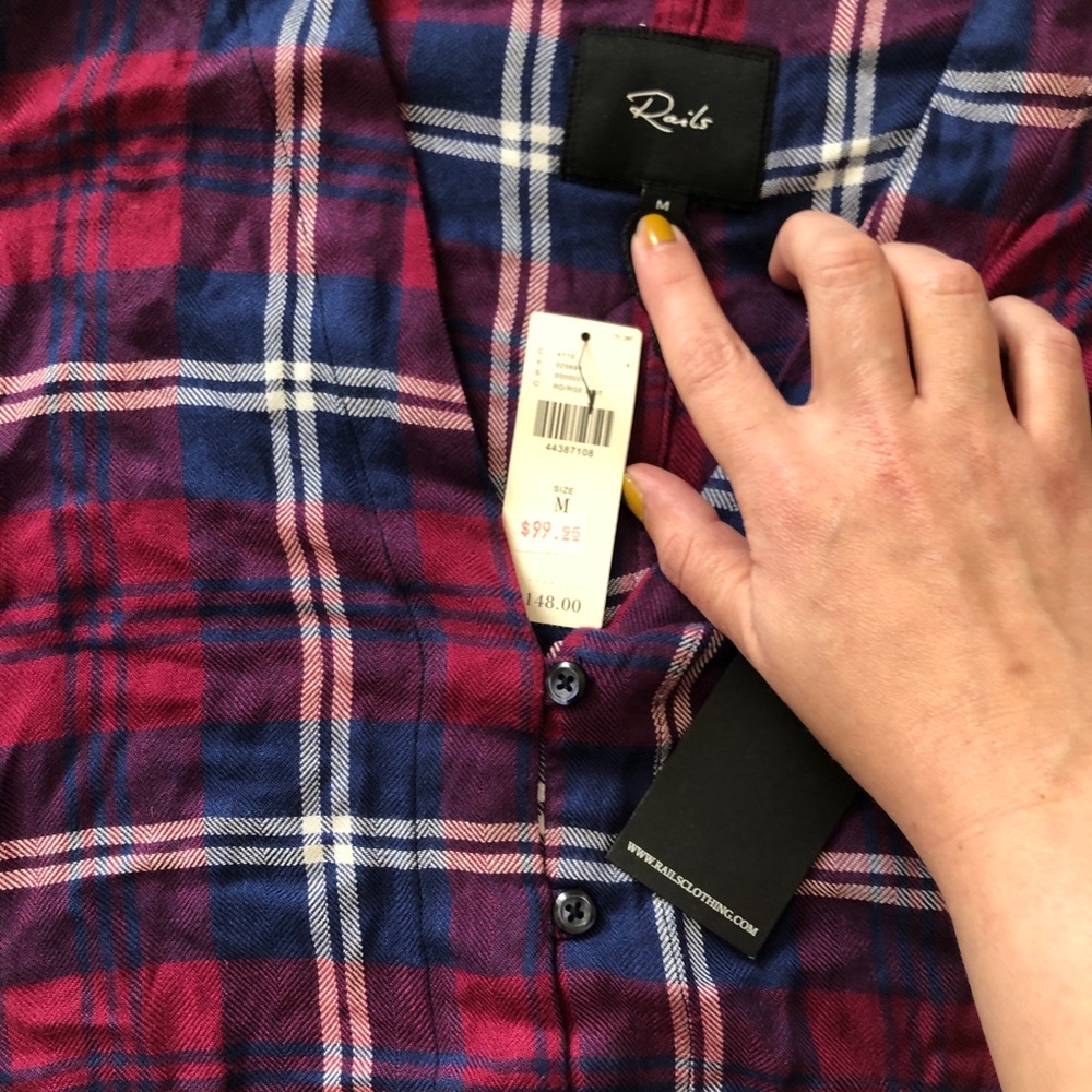 NWT Rails Cropped Toe-Front Flannel - Picture 3 of 4
